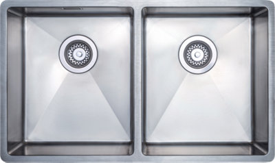 Austen & Co. Garda Double Bowl Reversible Inset Or Undermount Stainless Steel Kitchen Sink