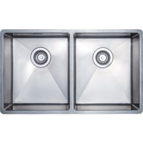 Austen & Co. Garda Double Bowl Reversible Inset Or Undermount Stainless Steel Kitchen Sink