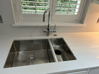 Austen & Co. Orla Stainless Steel Inset/Undermount 1.5 Bowl Kitchen Sink, Left Hand Main Bowl