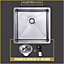 Austen & Co. Roma Single Bowl Stainless Steel Kitchen Sink 450 x 440mm