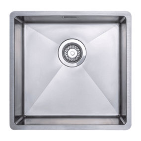 Austen & Co. Roma Stainless Steel Large Inset/Undermount Single Bowl Kitchen Sink. Lifetime Guarantee, Fast Delivery