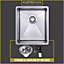 Austen & Co. Venecia Single Bowl Stainless Steel Kitchen Sink 380 x 440mm