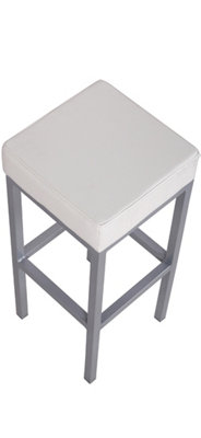 Austen York White Faux Leather Fixed Leg Kitchen & Breakfast Bar Stool