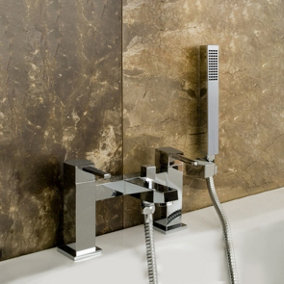 Austin Modern Chrome Single Lever Square Bath Shower Mixer Tap