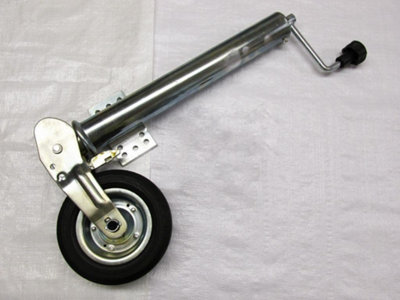 Auto Folding Jockey Wheel With Fixing Bracket 60MM (Telescopic Metal Rim Caravan Trailer Guide)