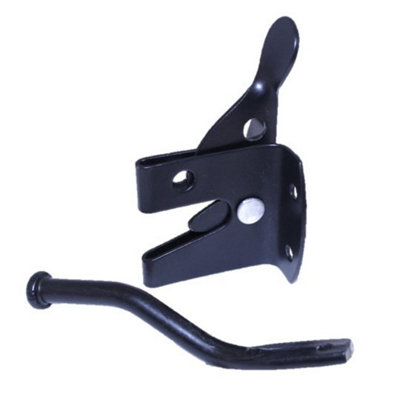 Auto Gate Latch Catch Garden Yard Gate Door Lock - Black Finish