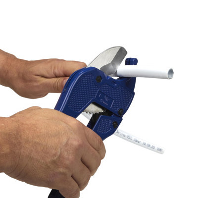 Auto Ratchet Plastic Pipe Cutters Barrier Pipe MDPE Shears 0-40mm - 3