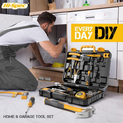 Auto Repair Hand Tool Kit Set With Tools Box For Home and Garage Projects 82Pc