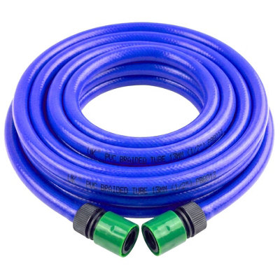 Auto Silicone Hoses Blue PVC Braided Water Hose with 2 Connectors, 12 ...