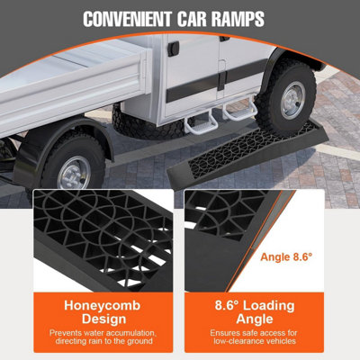 Autojack 2pcs 5 Ton Heavy Duty Low Rise Car Ramps Plastic Kerb Ramp Car ...