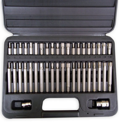 Autojack 42 Piece Torx Star Spline Socket Bit Set, 3/8 1/2 Drive 10mm Hex