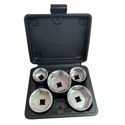 Autojack 5 Piece Oil Filter Socket Set 3 8 Dr 24 27 32 36 38mm Removal Tool