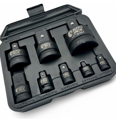 Autojack 8 Piece Impact Socket Adaptor Set 1/4", 1/2" & 3/4"