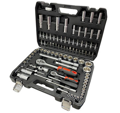 Autojack 94 Piece Metric Socket Set with 1/2" & 1/4" Sockets DIY at B&Q