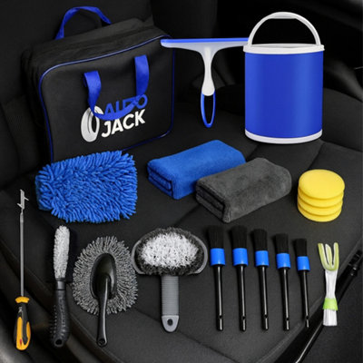 Autojack Car Cleaning Kit 20 Piece Automotive Care Set For Interior ...