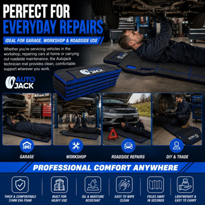 Autojack Foldable Technician Mat 570mm Comfortable EVA Foam Work Mat ...