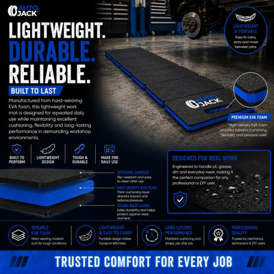 Autojack Folding EVA Work Mat 455mm Durable, Portable Cushioned Mat for ...