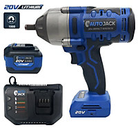 Autojack Heavy Duty Cordless Impact Wrench 1000Nm 1/2" Drive with 20V 6Ah Battery & Charger