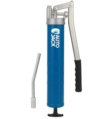 Autojack Heavy Duty Grease Gun with 10,000 PSI power, bulk and cartridge loading, air bleeder valve, for automotive, agricultural