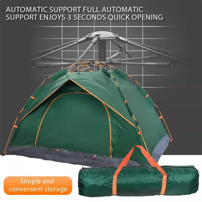 Automatic 3-4 Person Pop Up Camping Tent UK - Instant Setup, Waterproof ...