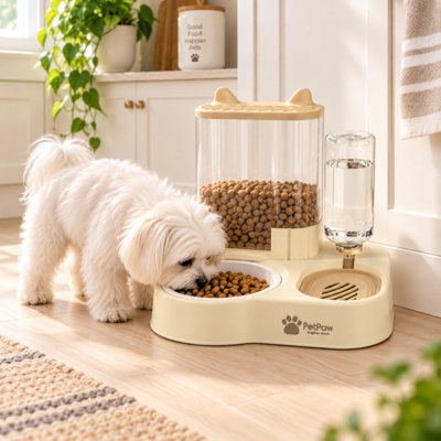 Automatic Cat Feeder & Water Dispenser - 2-in-1 Pet Food Dispenser ...