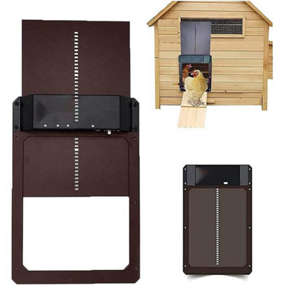 Breadom Automatic Chicken Coop Door - Light Sensing Timer, Delayed Opening/Closing, Weatherproof For Poultry Care-1076435