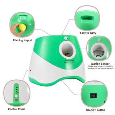 Automatic Dog Ball Launcher - Adjustable Distance 10-45ft, With 3 Balls, For Small/Medium Dogs