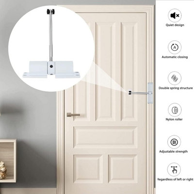 Automatic door closer, zinc alloy safety spring door closer white