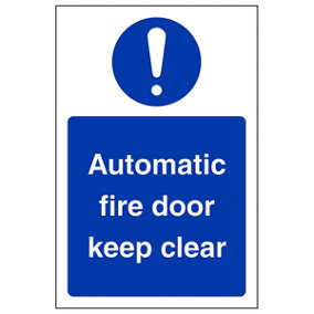 Automatic Fire Door Keep Clear Sign - Glow in the Dark 150x200mm (x3)