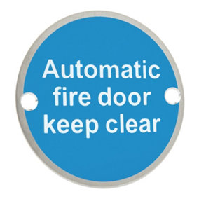 Automatic Fire Door Keep Clear Sign - Pack of 2