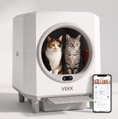 Automatic Self-Cleaning Cat Litter Tray 80L Enclosed Box WiFi App Large ...