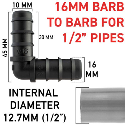 Automatic watering connector - fitting: 13mm elbow (pack of 5), barbed connector for 13/16mm irrigation pipe