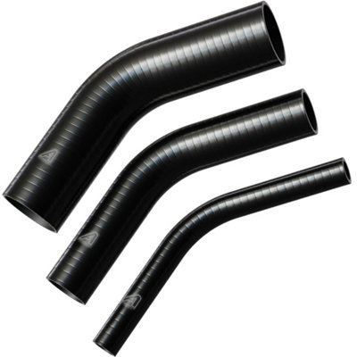 AutoSiliconeHoses 45 Degree Silicone Elbow Hose Black - 45mm High-Temp ...