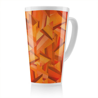 Autumn Coloured Geometric Triangle Patterns Latte Mug, Stunning ...