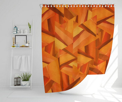 Autumn Coloured Geometric Triangle Patterns (Shower Curtain) / Default Title Price Comparisons | Compare The Build