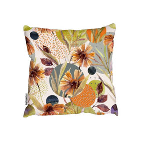 Autumn Flowers and Leaves (Outdoor Cushion) / 60cm x 60cm