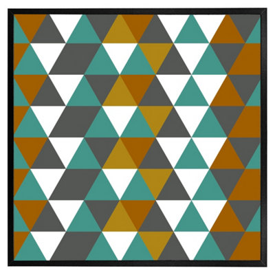 Autumn geometric triangles (Picutre Frame) / 16x16" / Black