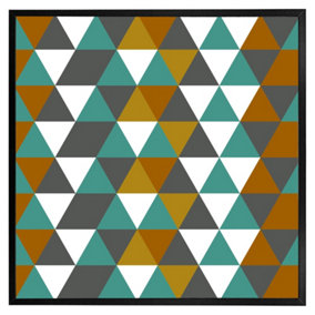 Autumn geometric triangles (Picutre Frame) / 16x16" / Grey