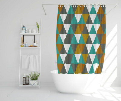 Autumn Geometric triangles (Shower Curtain) / Default Title Price Comparisons | Compare The Build