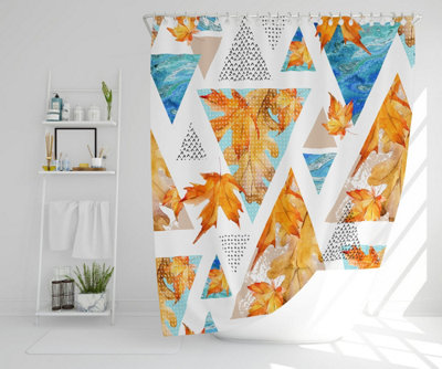 Autumn Geometrics with Maple Leaves (Shower Curtain) / Default Title Price Comparisons | Compare The Build