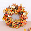 Autumn Halloween Artificial Wreath with Pumpkin Pine Cones Decor 50 cm