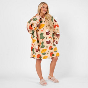 Autumn Hoodie Blanket Wearable Fleece Soft Throw Oversized