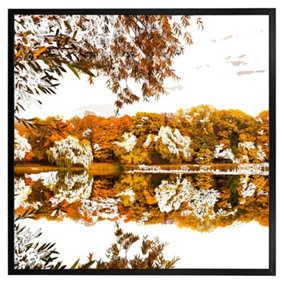 Autumn lake (Picutre Frame) / 16x16" / Grey