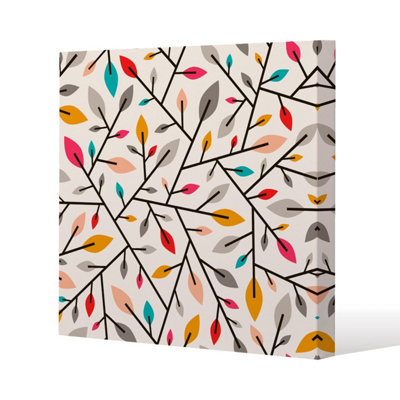 Autumn leaves and twigs (Canvas Print) / 101 x 101 x 4cm Price Comparisons | Compare The Build