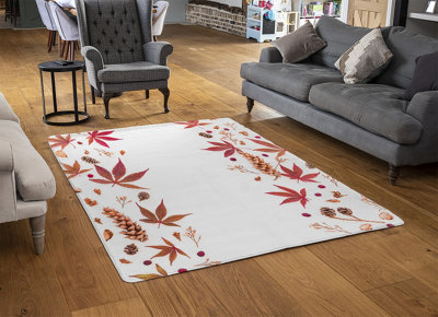 Autumn Leaves Half Border Special Soft Home Rug