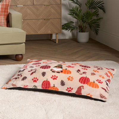 Dollhouse Miniature Dog Blanket Rug - Brown Paw Print, 1:12 Scale Pet Accessory For Doll Houses