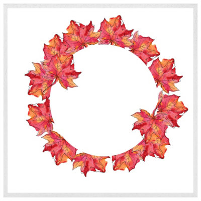 Autumn reath (Picutre Frame) / 12x12" / White