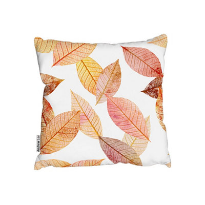 Autumn toned skeleton leaves (Outdoor Cushion) / 45cm x 45cm