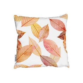 Autumn toned skeleton leaves (Outdoor Cushion) / 60cm x 60cm
