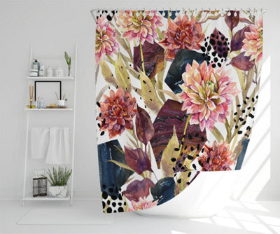 Autumn watercolor floral arrangement (Shower Curtain) / Default Title Price Comparisons | Compare The Build